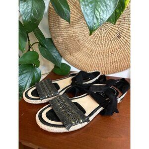 Vince Camuto, women’s size 8M black and gold lace up sandals